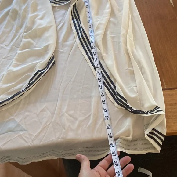 Boutique hi low skirt cream w black stripes small Nwot - Picture 10 of 16